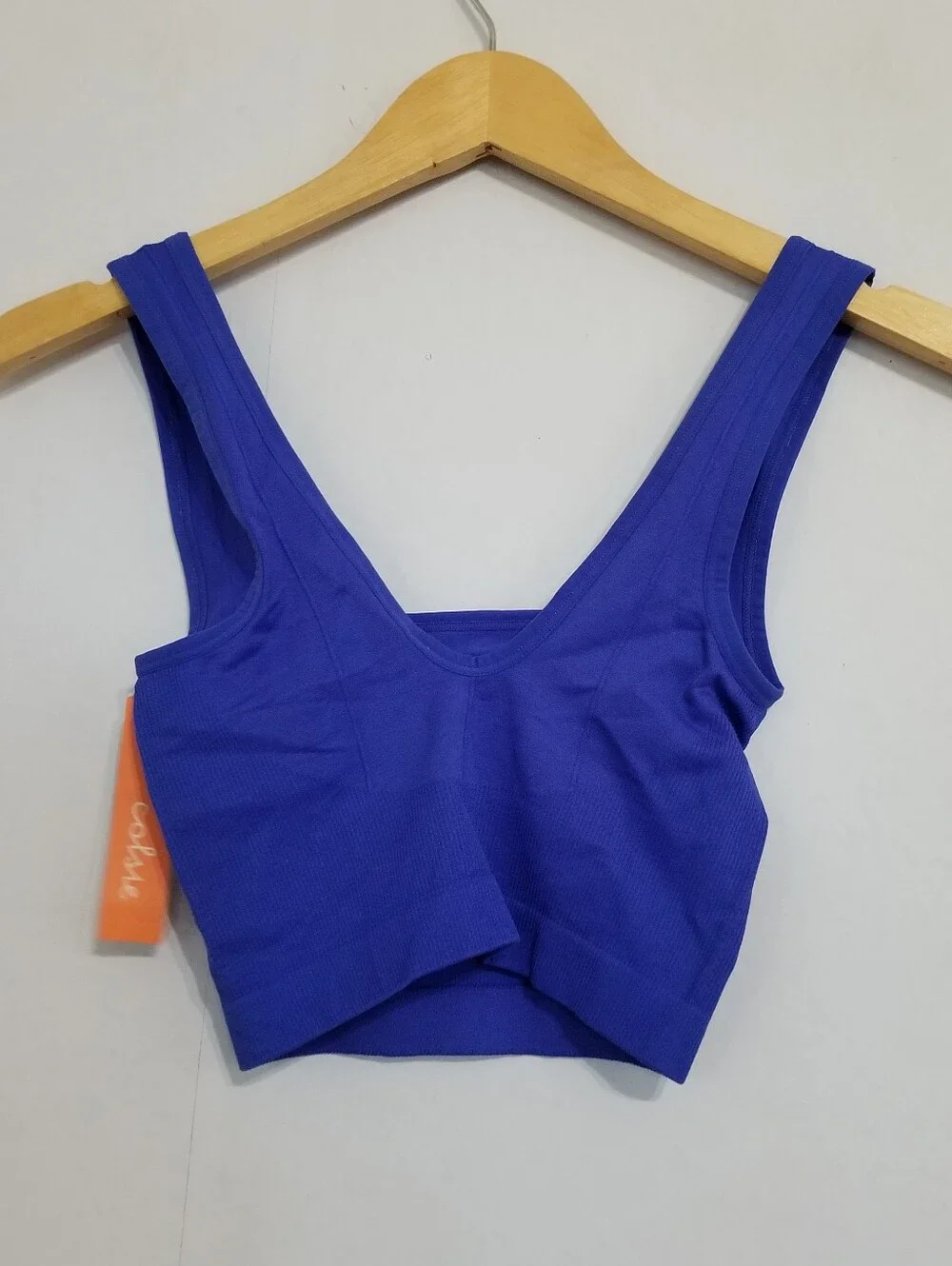 NWT Colsie Blue Stretch Crop Tank Brami Top Size XS